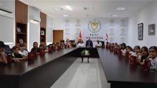 Bakan Çavuşoğlu, Dört İşlem Eğitim Merkezi Öğrenci ve Öğretmenlerini Kabul Etti